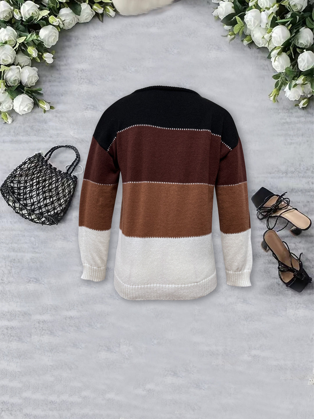 Noelia™ | Moderne Colorblock Striktrøje