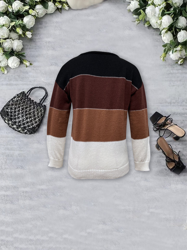 Noelia™ | Moderne Colorblock Striktrøje