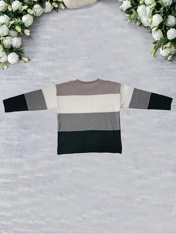 Noelia™ | Moderne Colorblock Striktrøje